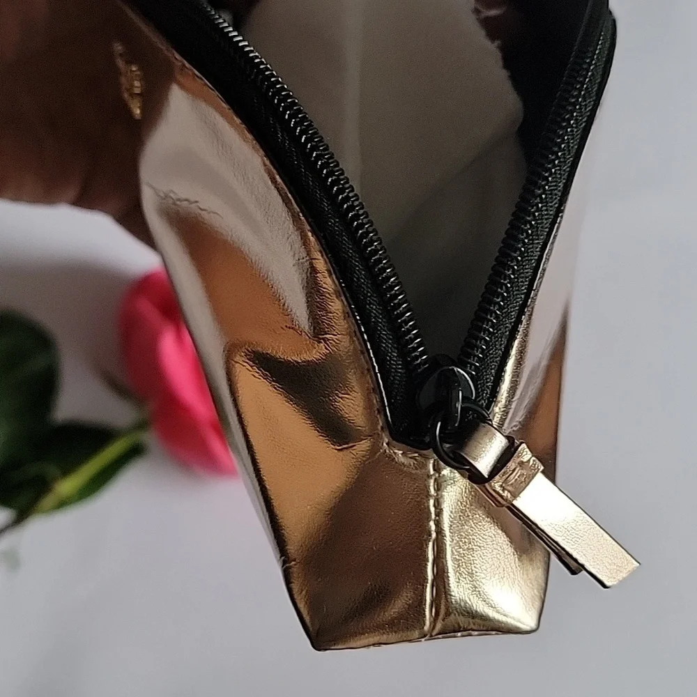 Victoria's Secret! Metallic Gold Cosmetic Case New Makeup Bag